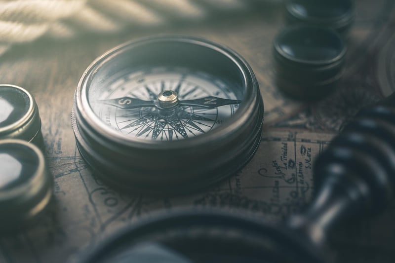 Old Compass and Map